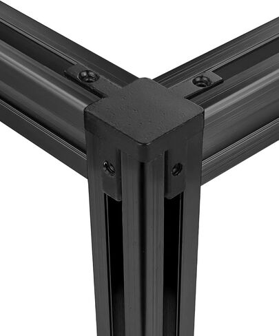 8 قطع 2020 من الألومنيوم النتوء 3-Way End Corner Bracket Connectors - أسود صلب على شكل حرف L مشترك بين قوسين مع براغي ومفتاح ربط لسلسلة 2020 ملحقات فتحة 6 مم in Kuwait