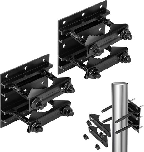 Post Tubes Mounting Bracket, 2-Packs Adjustable Solar Mounting Bracket Fence Hook Compatible with Round, Square, T-Posts, Irregularly Shaped Pipes (Max. 1-3/4" Width) in Kuwait