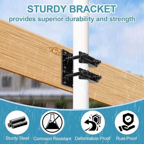 Post Tubes Mounting Bracket, 2-Packs Adjustable Solar Mounting Bracket Fence Hook Compatible with Round, Square, T-Posts, Irregularly Shaped Pipes (Max. 1-3/4" Width) in Kuwait