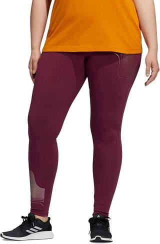 Adidas Women's Plus Size Holiday Graphics Tights, Victory Crimson in Kuwait