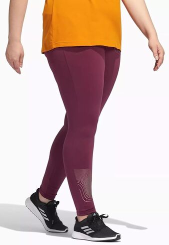 Adidas Women's Plus Size Holiday Graphics Tights, Victory Crimson in Kuwait