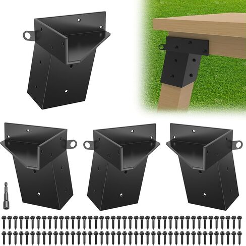 Heavy-Duty 4x4 Deer Stand Brackets (4 Pcs), Compound Angle Platform Supports with Powder Coated Finish for Hunting Blinds, Shooting Shacks, Observation Decks & Tree Houses in Kuwait