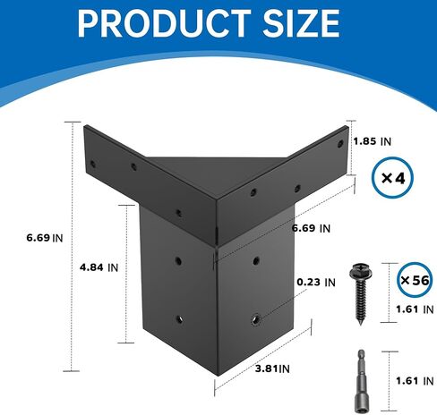Heavy-Duty 4x4 Deer Stand Brackets (4 Pcs), Compound Angle Platform Supports with Powder Coated Finish for Hunting Blinds, Shooting Shacks, Observation Decks & Tree Houses in Kuwait