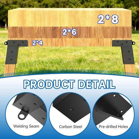Heavy-Duty 4x4 Deer Stand Brackets (4 Pcs), Compound Angle Platform Supports with Powder Coated Finish for Hunting Blinds, Shooting Shacks, Observation Decks & Tree Houses in Kuwait