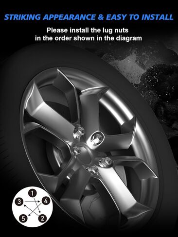 M14X1.5 Lug Nuts - 20pcs OEM Wheel Lug Nut Set, Compatible with 2015-2023 Mustang/Edge, 2017-2022 GT, 2020-2023 Explorer/Aviator, Chrome Acorn Wheel Nuts in Kuwait