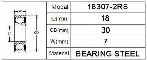 18307-2RS Bicycle Bearing 18307 18x30x7 61903-18RS Thin Wall Bearing 18 * 30 * 7 in Kuwait