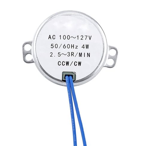 Synchronous Motor, AC 100V-127V, 4W, 50/60Hz, 2.5-3 RPM, 4 Sizes, 1 Piece in Kuwait