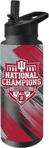 Logo Brands Indiana Hoosiers 2026 College Football Playoff National Champions 34 oz Quencher Water Bottle – Built-In Straw, Official CFP Logo - Great Gift & Collectible in Kuwait
