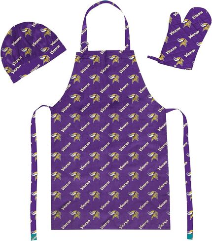 Northwest Minnesota Vikings 3-Piece Apron, Oven Mitt and Chef Hat Set, One Size, Team Colors in Kuwait