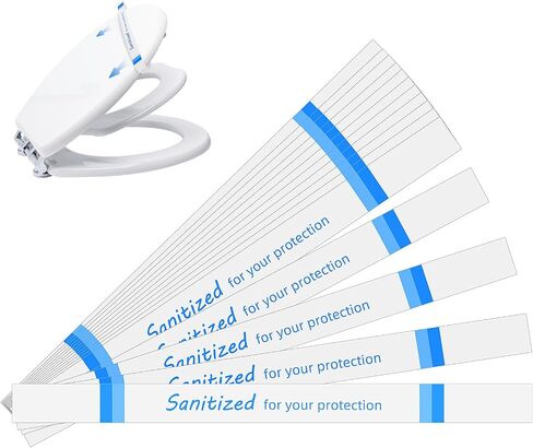 Germiwipe 500Pcs Sanitized Toilet Seat Bands,Hotel Essentials, Printed Toilet Strips for Hotels Motels Hospitals (Blue/White) in Kuwait