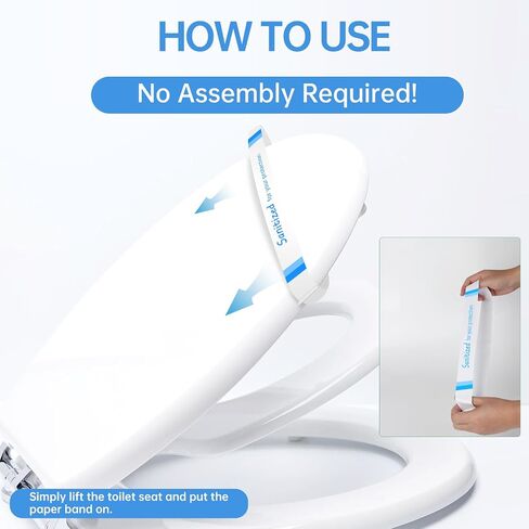 Germiwipe 500Pcs Sanitized Toilet Seat Bands,Hotel Essentials, Printed Toilet Strips for Hotels Motels Hospitals (Blue/White) in Kuwait