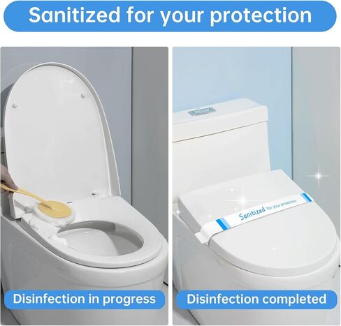 Germiwipe 500Pcs Sanitized Toilet Seat Bands,Hotel Essentials, Printed Toilet Strips for Hotels Motels Hospitals (Blue/White) in Kuwait