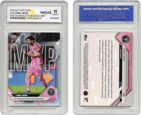 2025 MLS Topps Now MVP Lionel Messi Card #145 Inter Miami First Ever Back-to-Back MLS MVP - Graded GEM Mint 10 in Kuwait