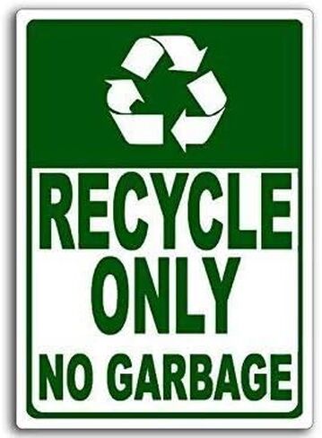 JR Studio 3.5x5 inch Recycle ONLY NO Garbage Green Eco-Friendly Vinyl Car Decal Sticker in Kuwait