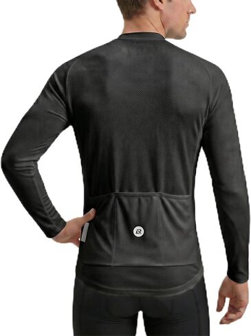 ROCKBROS Men's Long Sleeve Cycling Jersey Breathable Lightweight Bike Shirt Moisture Wicking Reflective 3 Pockets Half Zip in Kuwait