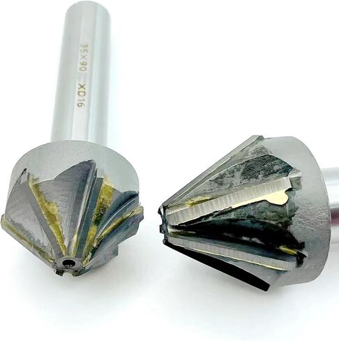 1pcs 60/90 Degrees Chamfering Countersink Drill Bit 16-60mm Cutting Diameter Chamfer Milling Cutter with Brazing Carbide Blade TCT Straight Shank Deburring End Mill(45mm-60degree) in Kuwait