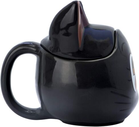 ABYSTYLE Sailor Moon Luna 3D Ceramic Coffee Tea Mug 11.5 Oz. With Removable Lid Anime Manga Drinkware Home & Kitchen Essential Gifts in Kuwait