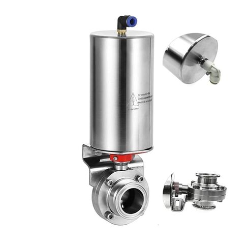 Stainless Steel Spring Return Pneumatically Actuated Butterfly Valve with Silicone Seat Material(1,SS316L-TRI CLAMP) in Kuwait