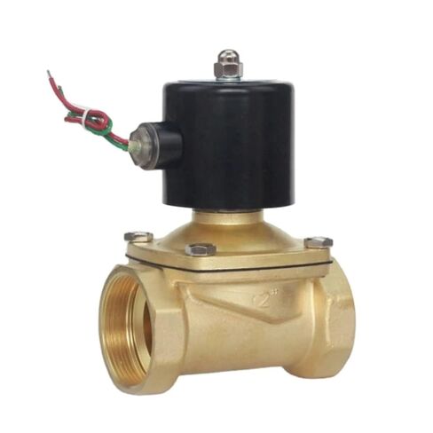 DN50 2 بوصة 2W-500-50 عادة مغلقة النحاس AC220V DC12V DC24V طريقة الملف اللولبي الكرة صمام للمياه الزيوت الهواء in Kuwait