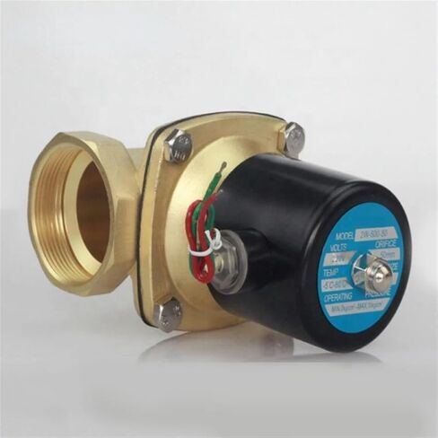 DN50 2 بوصة 2W-500-50 عادة مغلقة النحاس AC220V DC12V DC24V طريقة الملف اللولبي الكرة صمام للمياه الزيوت الهواء in Kuwait