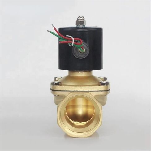 DN50 2 بوصة 2W-500-50 عادة مغلقة النحاس AC220V DC12V DC24V طريقة الملف اللولبي الكرة صمام للمياه الزيوت الهواء in Kuwait