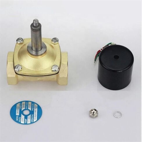 DN50 2 بوصة 2W-500-50 عادة مغلقة النحاس AC220V DC12V DC24V طريقة الملف اللولبي الكرة صمام للمياه الزيوت الهواء in Kuwait