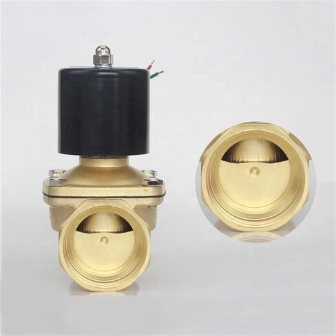 DN50 2 بوصة 2W-500-50 عادة مغلقة النحاس AC220V DC12V DC24V طريقة الملف اللولبي الكرة صمام للمياه الزيوت الهواء in Kuwait