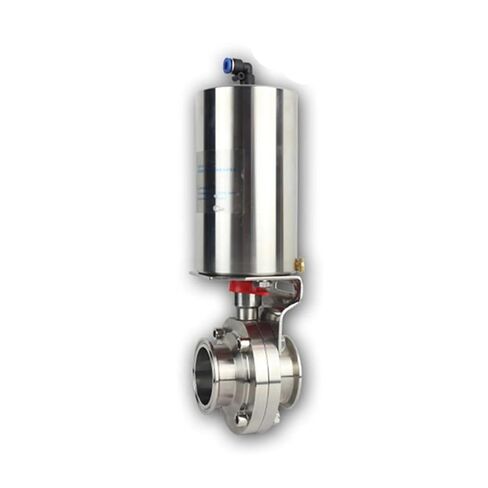 1" Pneumatic Butterfly Valve Stainless Steel 304 Tri Clamp OD 50.5mm Actuator Single Acting in Kuwait