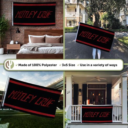 Desert Cactus Motley Crue Flag 100% Polyester Indoor Outdoor 3x5 feet Band Flags (Flag B) in Kuwait