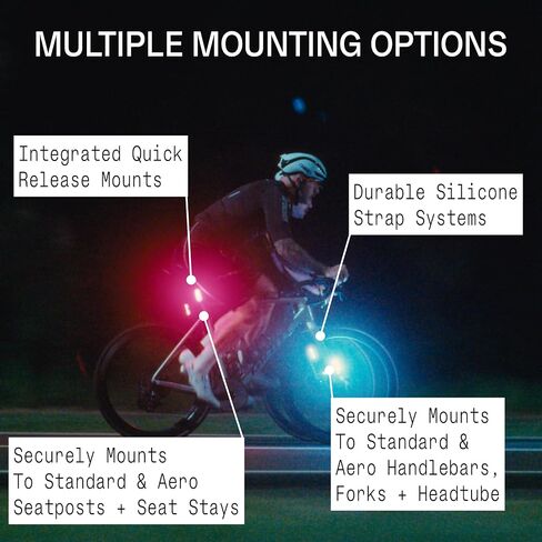 Knog Cobber Reflex Bike Light Twinpack, 350 Lumens Front & 250 Lumens Rear USB-C Rechargeable LED Lights, 360° Beam Angle, IP67 Waterproof, Standard & Aero Bar, Fork, & Seat Post Compatible | bike-headlight-taillight-combinations in Kuwait