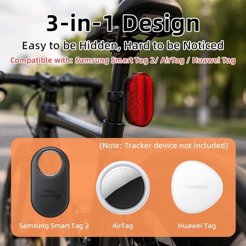 Upgrade 3-in-1 GPS Case for Bike, Bike Mount for Air Tag/Huawei Tag/Samsung Smarttag2, Hidden Bike Reflectors for Air tag Holder, IP67 Waterproof Tracker Case, Perfect Tools for Scooter, E-Bicycle in Kuwait