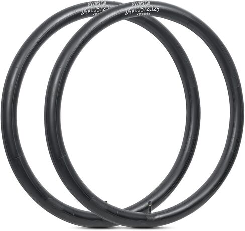 YUNSCM 2-PCS 24" Road Bike Tires 24x2.125/57-507 and 24" Bike Tubes AV32mm Schrader Valve Compatible with 24x2.0 24x2.10 24 x 2.125 24x2.15 Bike Bicycle Tires and Tubes (Y-685) in Kuwait