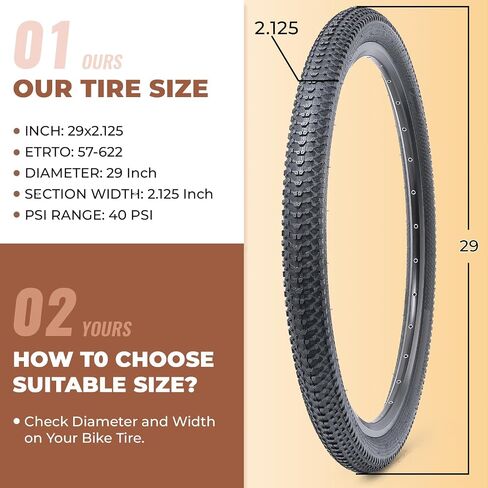 قطعتان، إطارات دراجة 29x2.125، متينة قابلة للطي 29 بوصة 57-622 29x2.125 إطارات دراجات جبلية، إطارات دراجة بديلة للدراجات الجبلية MTB على الطرق الوعرة، الفاصلة in Kuwait