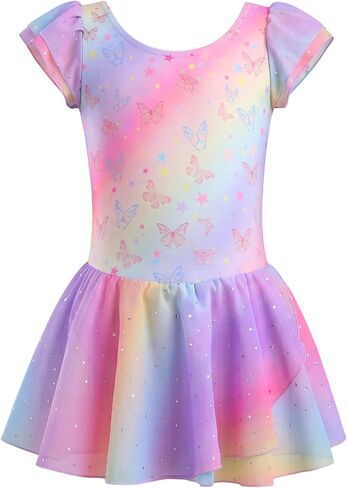 ثياب باليه للبنات للأطفال الفتيات الكلاسيكية الكشكش الأكمام توتو Kirted Leotard Toddler/Little Kid/Big Kid in Kuwait