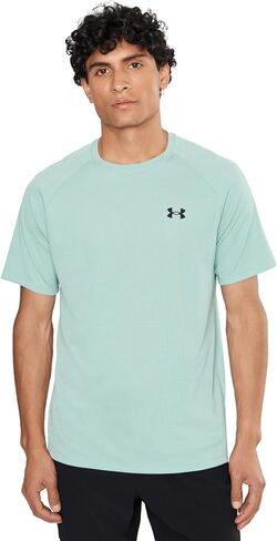 Under Armour Mens Tech Textured Short Sleeve T-Shirt Enamel Blue/Black Medium in Kuwait