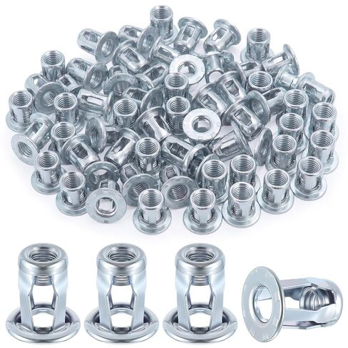 25 Packs Jack Nut 1/4''-20 Threaded Insert Petal Nuts Srew Anchor Spider Blind Fasteners Dowels for Plastic Zinc Plate Aluminum Alloy Steel Pipe Iron Sheet Hollow Plate in Kuwait