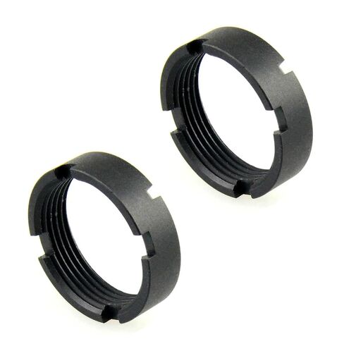 صامولة ألومنيوم دقيقة من CAHOP، 1-3/16x16 TPI، 7075-T6 مؤكسد، 34.5 مم OD، ارتفاع 11 مم، فتحات مزدوجة متماثلة لسهولة التركيب/الإزالة in Kuwait