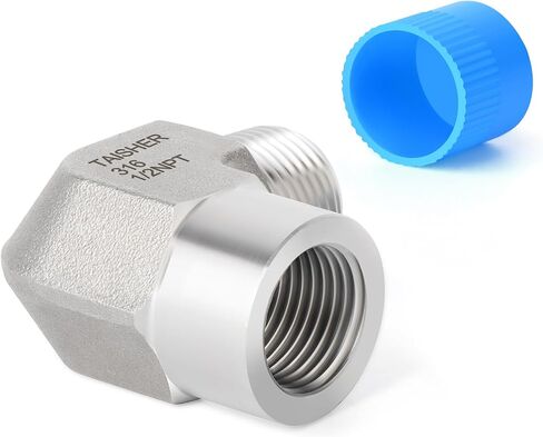 TAISHER 2pcs 316L SS 90 درجة الكوع، 1/2 "FNPTx1/2" MNPT مزورة الأنابيب | موصل محول خرطوم هيدروليكي عالي الضغط، تركيب الأنابيب اللولبية لخطوط مياه زيت الهواء الهيدروليكي in Kuwait