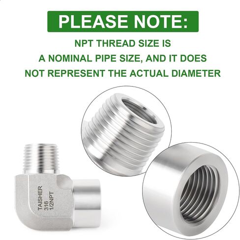 TAISHER 2pcs 316L SS 90 درجة الكوع، 1/2 "FNPTx1/2" MNPT مزورة الأنابيب | موصل محول خرطوم هيدروليكي عالي الضغط، تركيب الأنابيب اللولبية لخطوط مياه زيت الهواء الهيدروليكي in Kuwait