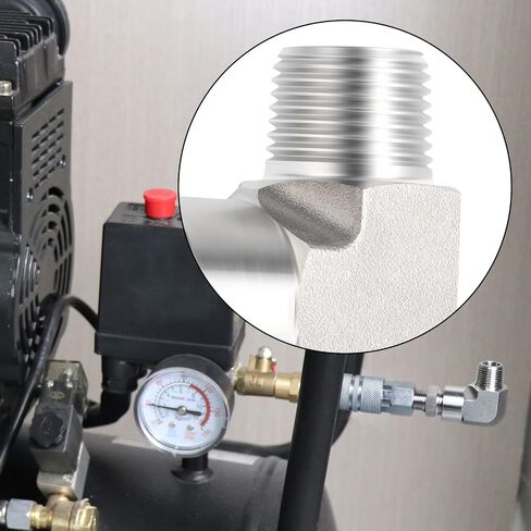 TAISHER 2pcs 316L SS 90 درجة الكوع، 1/2 "FNPTx1/2" MNPT مزورة الأنابيب | موصل محول خرطوم هيدروليكي عالي الضغط، تركيب الأنابيب اللولبية لخطوط مياه زيت الهواء الهيدروليكي in Kuwait