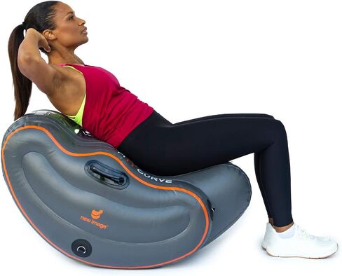 New Image FITT Curve Inflatable Total Body Workout System - Core Strength, Balance & Flexibility Trainer with Resistance Bands & Exercise Guide - Portable Home Fitness Platform in Kuwait