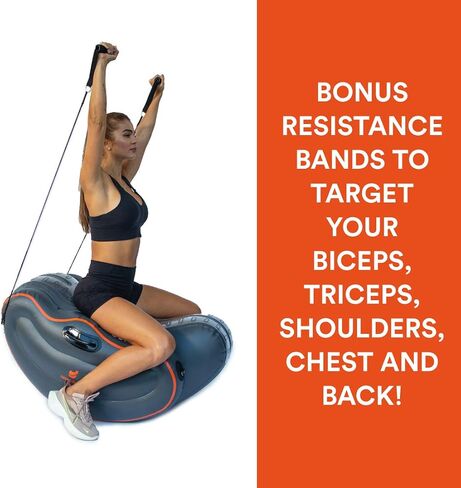 New Image FITT Curve Inflatable Total Body Workout System - Core Strength, Balance & Flexibility Trainer with Resistance Bands & Exercise Guide - Portable Home Fitness Platform in Kuwait