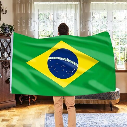Brazil Flag 1 PC 150x90cm Vivid Color for Sports Fans Stadium Outdoor Home Party Decor in Kuwait