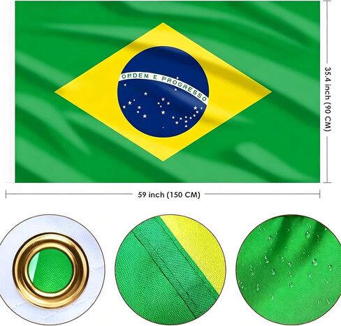 Brazil Flag 1 PC 150x90cm Vivid Color for Sports Fans Stadium Outdoor Home Party Decor in Kuwait