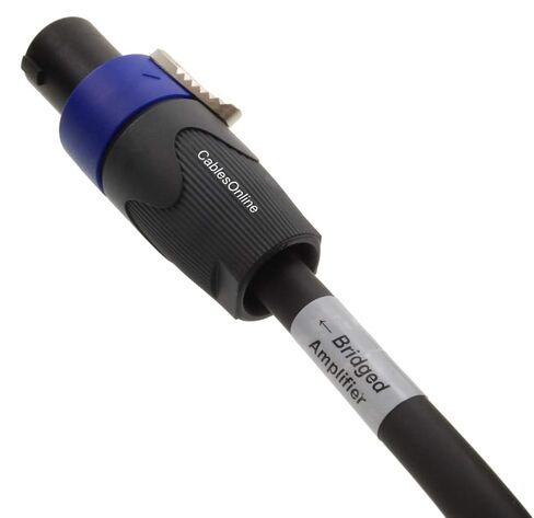 CablesOnline, 6 Inches Mono-Bridged Speaker/Amplifier 12AWG Adapter-Cable, Speakon 4-Pole Female to Male Connectors, (Pinout 1+/1+ and 2+/1-) in Kuwait