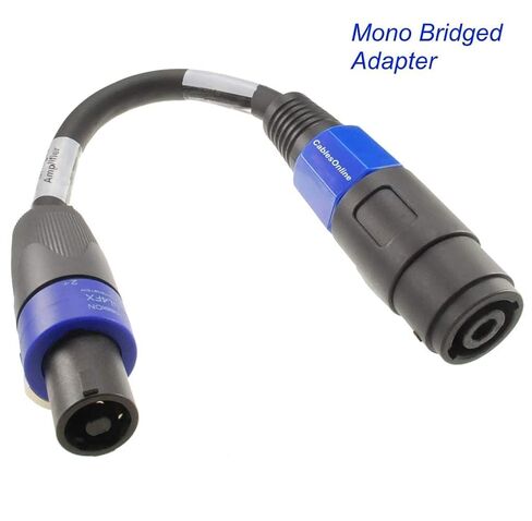 CablesOnline, 6 Inches Mono-Bridged Speaker/Amplifier 12AWG Adapter-Cable, Speakon 4-Pole Female to Male Connectors, (Pinout 1+/1+ and 2+/1-) in Kuwait