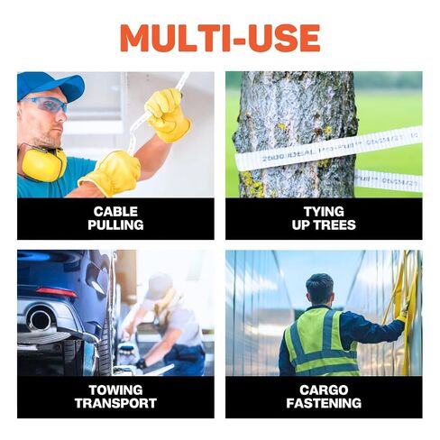 Tape 3/4" x 500' Heavy-Duty Measuring Mule Tape - 2500 lb Low-Stretch Webbing Polyester Flat Rope for Cable Pulling & Conduit Installation | Low-Stretch Polyester Webbing Rope for Cable Pulling & Conduit Installation in Kuwait