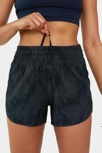 Tough Mode Gray Pattern Shorts for Women, Women's Athletic Shorts, High Waisted Running Shorts Pockets Sporty Shorts Gym Elastic Workout Short-S in Kuwait