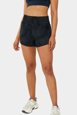 Tough Mode Gray Pattern Shorts for Women, Women's Athletic Shorts, High Waisted Running Shorts Pockets Sporty Shorts Gym Elastic Workout Short-S in Kuwait