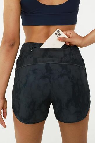 Tough Mode Gray Pattern Shorts for Women, Women's Athletic Shorts, High Waisted Running Shorts Pockets Sporty Shorts Gym Elastic Workout Short-S in Kuwait